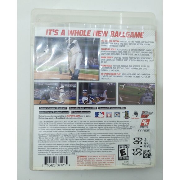 MLB 2K7 (Sony PlayStation 3, PS3) Baseball Sports Video Game - Picture 2 of 5